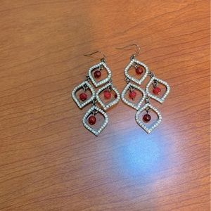 Fancy red earrings